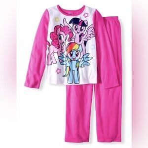 My Little Pony 2 Piece Pajama Set Girls Size 10-12 Pink And White Pants & Shirt